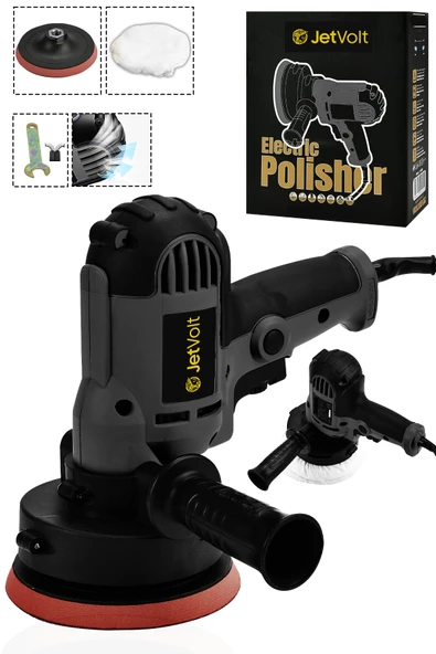 JetVolt 12V 8 Kademli Cila Pasta Parlatma Polisaj Makinesi - Siyah ürün görseli 1