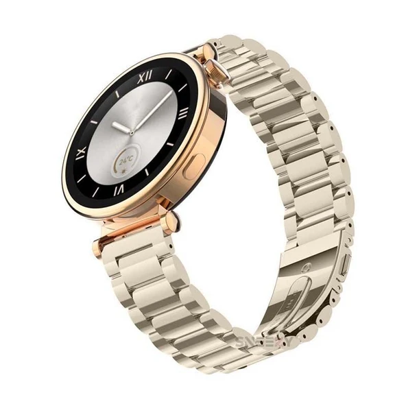 Sneezy Huawei Watch Gt4 41mm İle Uyumlu 18mm Ironweft Döküm Çelik Metal Kordon  Starlight ürün görseli 1