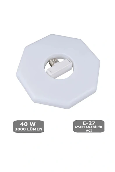 40W Armatür Ampul E27 Led Beyaz Renk (Ayarlanabilir Açı) 22CM ürün görseli 1