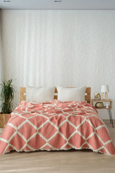 MYLASA HOME Müslin 7 Katlı Baklava Desenli (JAKARLI) Yorgan Çift Kişilik 240x260cm ürün görseli 1