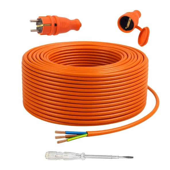 Seyyar 50 Metre Uzatma Kablosu TTR CCA Telli 3x1.5 mm Elektrik Kablo Kontrol Kalem Dişi Erkek Fiş ürün görseli 1