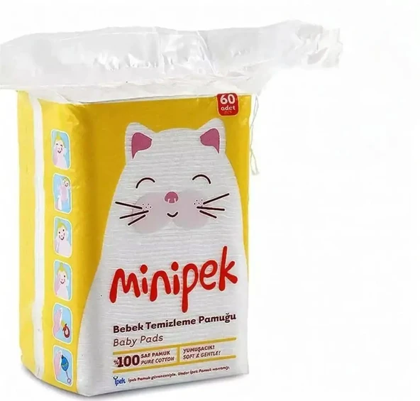 İpek Minipek Bebek Temizleme Pamuğu 60 Adet ürün görseli 1