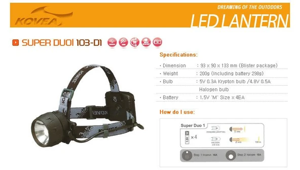Kovea Super Duo 1 Kafa Lambası - Resim 2