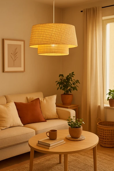 Vivido Home Sera Grande Rattan Hasır Avize ürün görseli 1