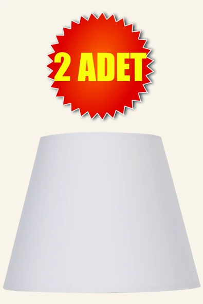 Vivido Home Beyaz Kumaş Ikili Modern Abajur Şapkası ürün görseli 1
