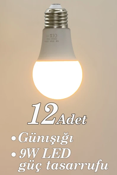 Vivido Home Gün Işığı 12 Adet Led Ampul 9w ürün görseli 1