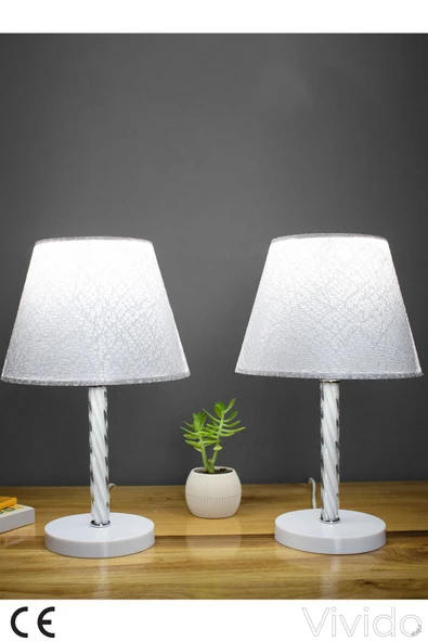 Vivido Home Beyaz Elegant İkili Abajur ürün görseli 1