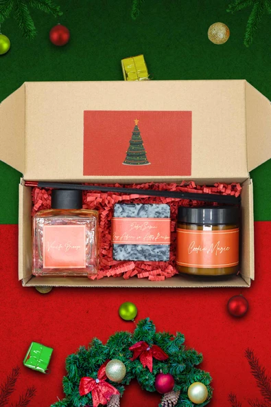 Yılbaşı Hediye Paketi Spicy Hediyelik Yeni Yıl ( Noel ) Seti, Mum Hediye Kutusu ürün görseli 1