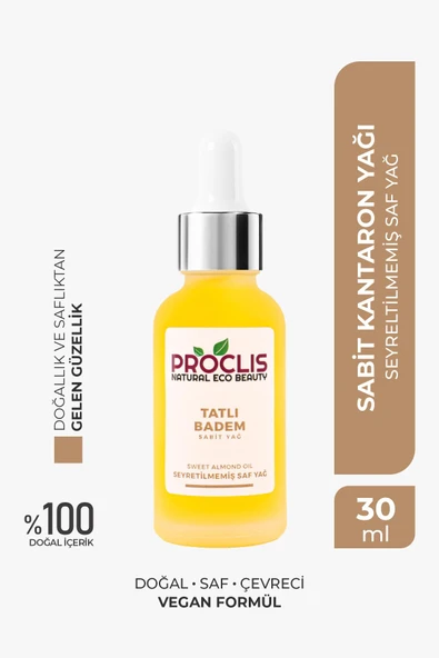 PROCLİS Tatlı Badem Yağı,  Sabit Badem Yağ, Sweet Almond Oil, Prunus Amygdalus Dulcis 30ml ürün görseli 1