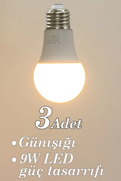 Vivido Home Gün Işığı 3 Adet Led Ampul 9w ürün görseli 1
