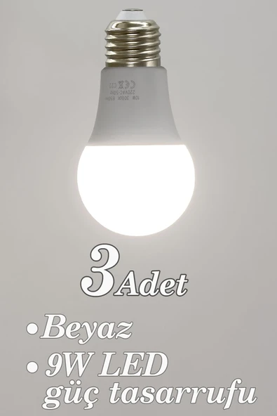 Vivido Home Beyaz 3 Adet Led Ampul 9W ürün görseli 1
