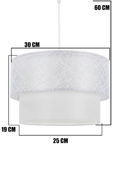 Vivido Home Pasta Sarkıt Avize Dantelli Beyaz - Resim 3