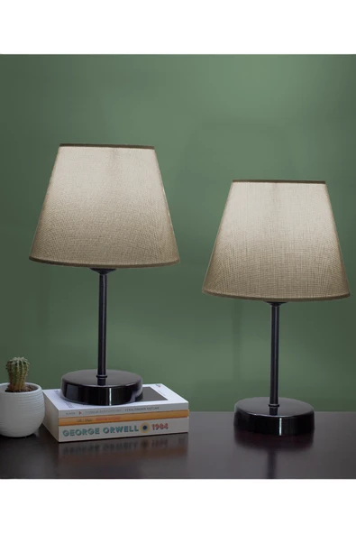 Vivido Home Kumbeji Abajur Modern Ikili Siyah Ayaklı Masa Lambası ürün görseli 1