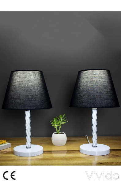 Vivido Home Siyah Elegant İkili Abajur ürün görseli 1
