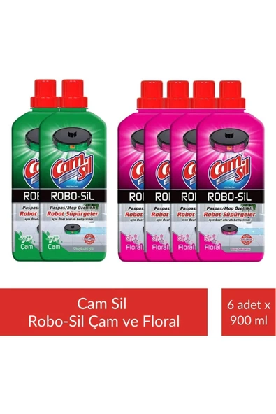 Camsil Robo-Sil Floral Yüzey Temizleyici 900 ml x 4 Adet + Camsil Robo-Sil Çam Yüzey Temizleyici 900 ml x 2 Adet ürün görseli 1