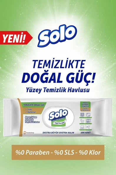 Solo Sirke ve Karbonat Katkılı Yüzey Temizleme Havlusu 100'lü - Resim 3
