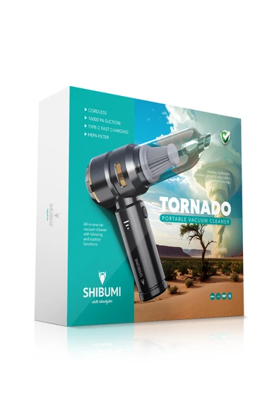 Shibumi Tornado 100W Kablosuz Araç İçi Süpürge – 16000Pa Güçlü Emiş & Üfleme ürün görseli 1