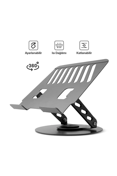 Karbon Çelik Metal Laptop Standı – Ayarlanabilir, Isı Dağıtımlı 11"-17" XR99 ürün görseli 1