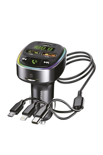 TORİMA G15 – FM Transmitter, TF/USB Müzik ve 18W Hızlı Şarj Özellikli Araç Cihazı ürün görseli 1
