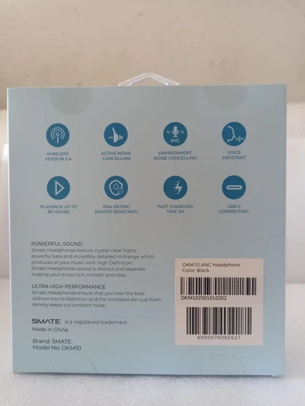 SMATE OKM10 BLUETOOTH KULAK ÜSTÜ KULAKLIK - Resim 5