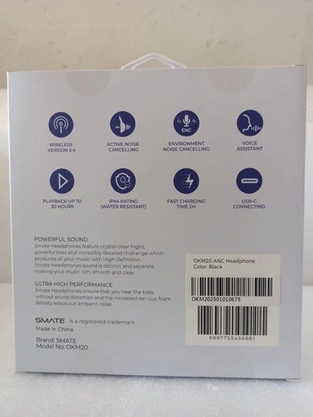 SMATE OKM20 BLUETOOTH KULAK ÜSTÜ KULAKLIK - Resim 3