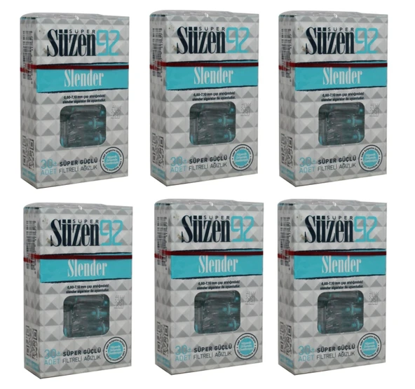 Süzen 92 Slender Filtreli Sigara Ağızlığı 30'lu 6 PAKET ürün görseli 1