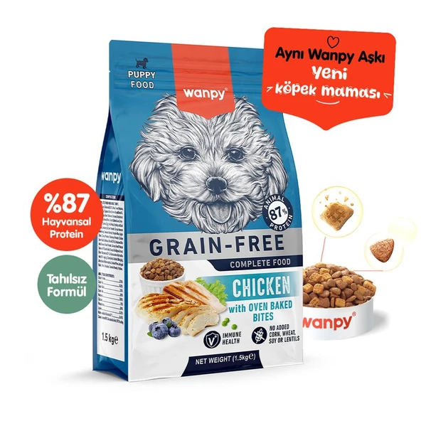 Wanpy Tahılsız Tavuklu Yavru Köpek Maması 1,5 Kg ürün görseli 1