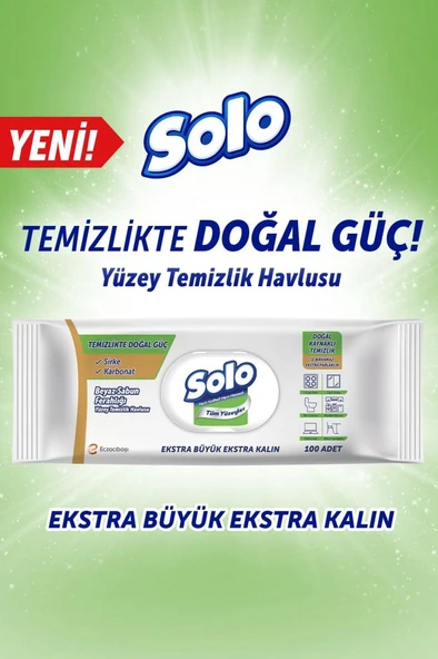 Solo Sirke ve Karbonat Katkılı Yüzey Temizleme Havlusu 100'lü - Resim 2