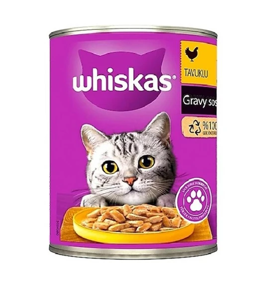 Whiskas Sos İçinde Tavuklu Yetişkin Kedi Konservesi 400 Gr ürün görseli 1