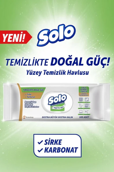 Solo Sirke ve Karbonat Katkılı Yüzey Temizleme Havlusu 100'lü - Resim 5