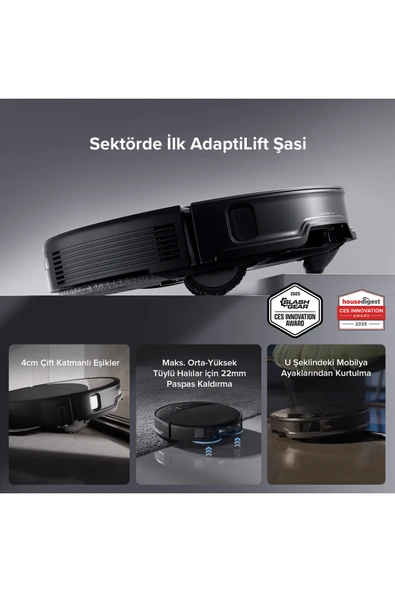 Roborock Saros 10R Smart Robot Vacuum Cleaner Black - Resim 3
