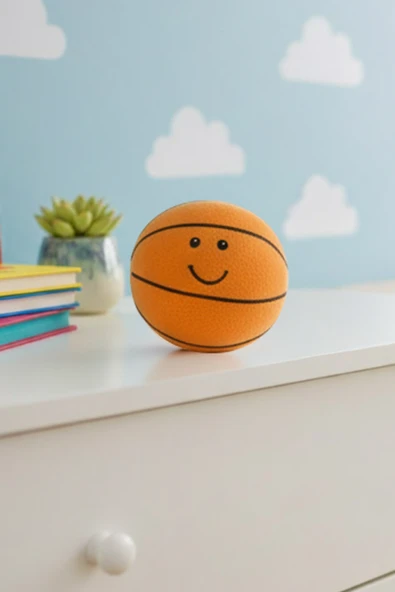 Peluş Basketbol Topu Oyuncak Yastık Dekoratif Spor Figürü Hediyelik Eşya ürün görseli 1