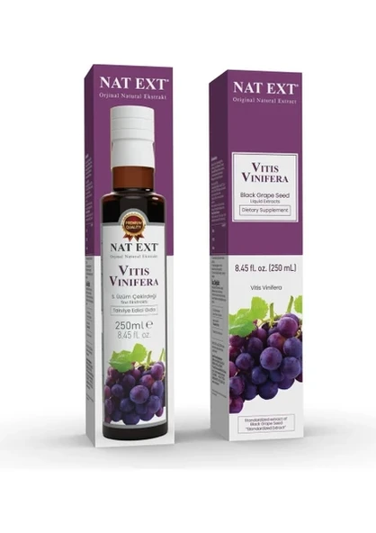 NAT-EXT VİTİS VİNİFERA SİYAH ÜZÜM ÇEKİRDEĞİ SIVI EKSTRAKTI 250 ML ürün görseli 1