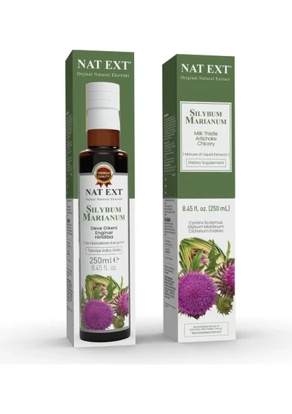 NAT-EXT SİLYBUM MARIANUM (DEVE DİKENİ,ENGİNAR, HİNDİBA) SIVI EKSTRAKTI 250 ML ürün görseli 1