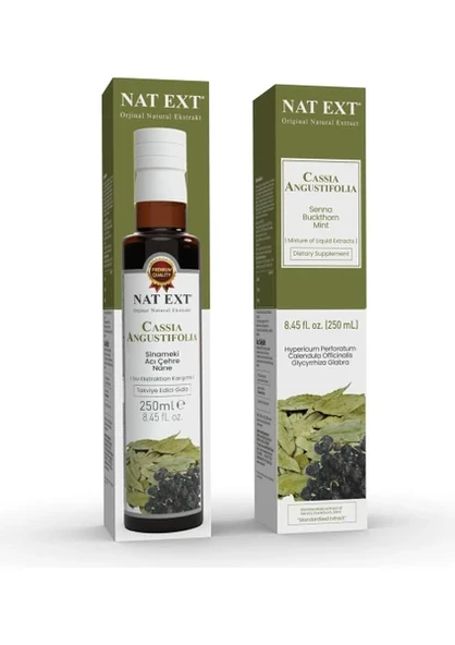 NAT-EXT CASSİA ANGUSTİFOLİA SIVI EKSTRAKTI (SİNAMEKİ, ACI CEHRE ,NANE) 250 ML ürün görseli 1