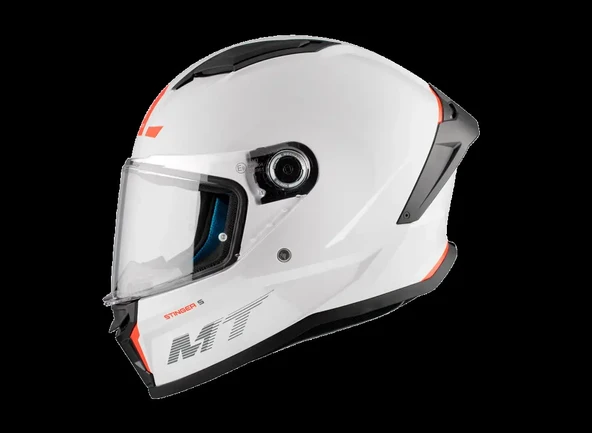 KASK MT STINGER A0 PARLAK BEYAZ - Resim 3