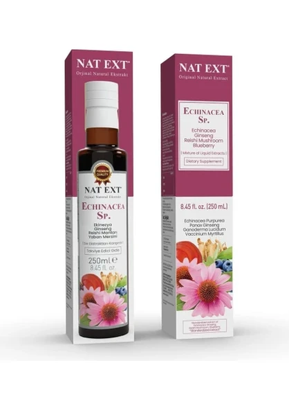 NAT-EXT ECHINACEA (EKİNEZYA, GİNSENG,REİSHİ, YABAN MERSİNİ) SIVI EKSTRAKTI 250 ML ürün görseli 1