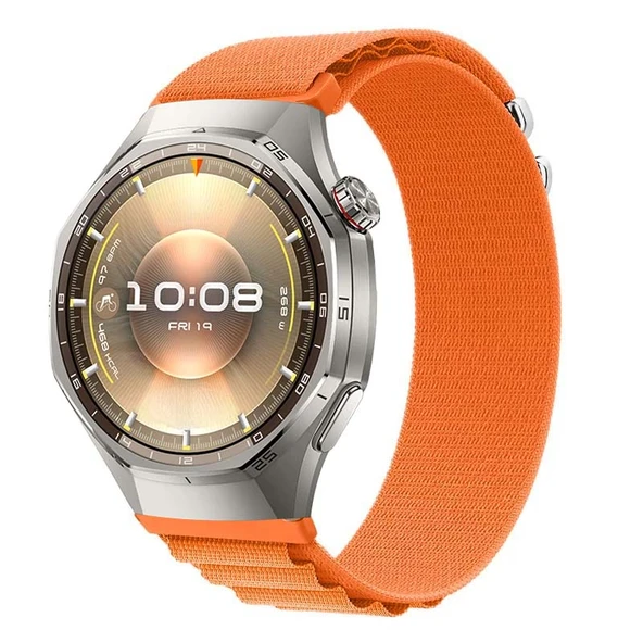 Huawei Watch GT6 Pro 46mm Uyumlu Kordon Alpine Loop Kancalı Kumaş Kordon  Turuncu ürün görseli 1