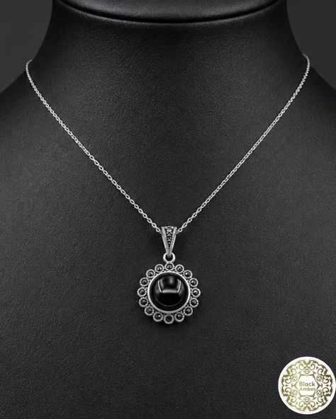 oltutaşı sade çiçek gümüş kolye sk00036 ürün görseli 1