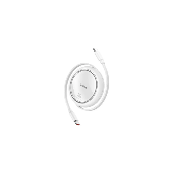 Baseus FREE2PULL Mini Makaralı Type-C To Type-C 100W Kablo 1.5 mt Beyaz - Resim 4