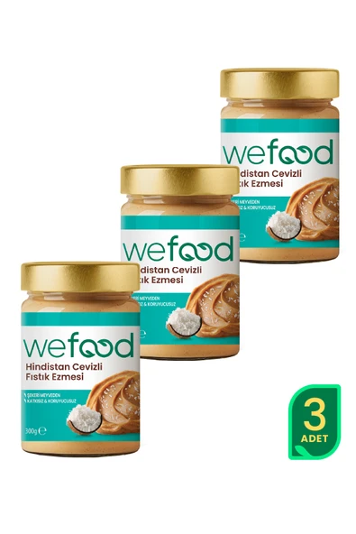 Wefood Hindistan Cevizli Fıstık Ezmesi 300 gr 3'lü ürün görseli 1