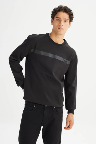 Bisiklet Yaka Sweatshirt Siyah Siyah L ürün görseli 1