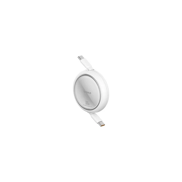 Baseus FREE2PULL Mini Makaralı Type-C To Type-C 100W Kablo 2 mt Beyaz ürün görseli 1