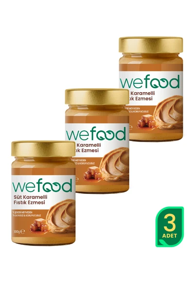 Wefood Süt Karamelli Fıstık Ezmesi 300 gr 3'lü ürün görseli 1