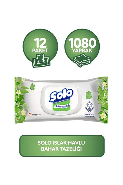 Solo Islak Havlu Kapaklı 90 Yaprak 12'li Set ürün görseli 1