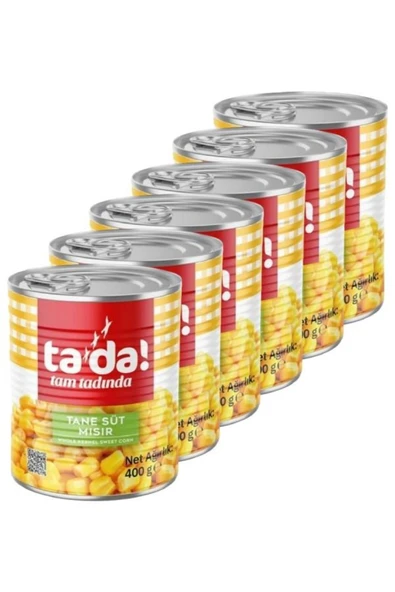 Tada Haşlanmış Tane Süt Mısır Konservesi 400 Gr (6 Adet) ürün görseli 1