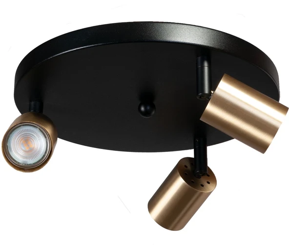 Rsylight Retro Metal Modern 180 Derece Hareketli 3 Lü Yuvarlak Siyah Eskitme Kaplama Led Spot Avize Günışığı Ampüllü ürün görseli 1