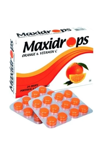 Maxidrops Portakal & C Vitamini 24 Drops (SKT:05/2029) ürün görseli 1