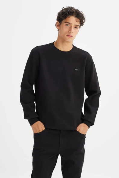 Erkek Baskılı Sweatshirt Siyah Siyah S ürün görseli 1