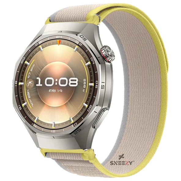 Huawei Watch GT6 Pro 46mm Uyumlu Kordon Trail Loop Yumuşak Kumaş Kordon  Sarı ürün görseli 1
